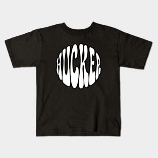 Hucker Retro Round White Kids T-Shirt